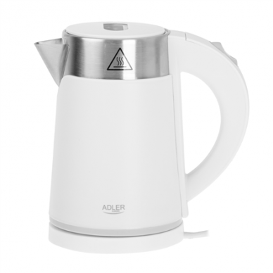 Adler | Kettle | AD 1372 | Electric | 800 W | 0.6 L | Plastic/Stainless steel | 360° rotational base | White 1