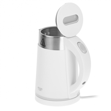 Adler | Kettle | AD 1372 | Electric | 800 W | 0.6 L | Plastic/Stainless steel | 360° rotational base | White 3