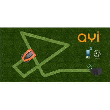 AYI | Robot Lawn Mower | A1 600i | Mowing Area 600 m² | WiFi APP Yes (Android; iOs) | Working time 60 min | Brushless Motor | Maximum Incline 37 % | Speed 22 m/min | Waterproof IPX4 | 68 dB | 2600 mAh | 120 m boundary wire; 120 pcs. staples; 9 x Cutting b 11