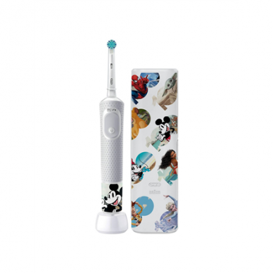 Oral-B | Electric Toothbrush with Travel Case | Vitality PRO Kids Disney 100 | Rechargeable | For kids | Number of brush heads included 1 | Number of teeth brushing modes 2 | White 1